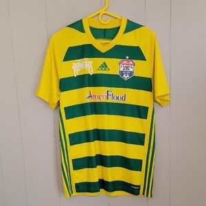 Adidas Tampa Bay Rowdies Men's Soccer Jersey Medium Yellow Green Short Sleeve